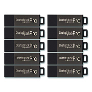Centon DataStick Pro USB 2.0 Type A Flash Drive, 8 GB, Gray, 10/Pack (100079)