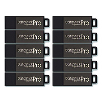 Centon DataStick Pro USB 2.0 Type A Flash Drive, 8 GB, Gray, 10/Pack (100079)