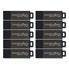 Centon DataStick Pro USB 2.0 Type A Flash Drive, 8 GB, Gray, 10/Pack (100079)