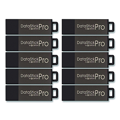 Centon DataStick Pro USB 2.0 Type A Flash Drive, 8 GB, Gray, 10/Pack (100079)