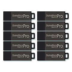 Centon DataStick Pro USB 2.0 Type A Flash Drive, 32 GB, Gray, 10/Pack (106619)