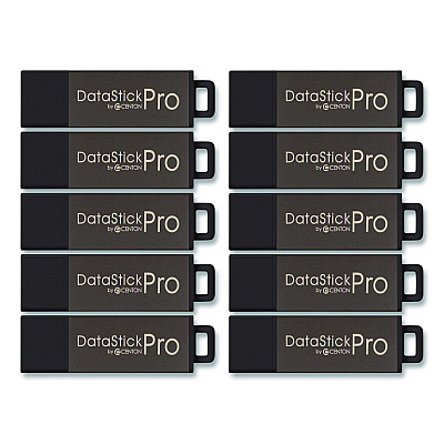 Centon DataStick Pro USB 2.0 Type A Flash Drive, 32 GB, Gray, 10/Pack (106619)
