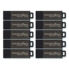 Centon DataStick Pro USB 2.0 Type A Flash Drive, 16 GB, Gray, 10/Pack (106622)