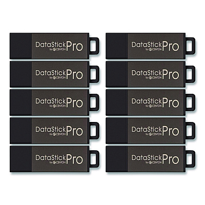 Centon DataStick Pro USB 2.0 Type A Flash Drive, 16 GB, Gray, 10/Pack (106622)