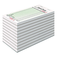 Adams One-Part Guest Check Pad with Perforated Stub, One-Part (No Copies), 3.4 x 6.25, 50 Forms/Pad, 10 Pads/Pack (525SW)