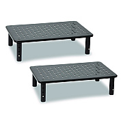 Mind Reader Adjustable Rectangular Monitor Stand, 14.5" x 9.25" x 4" to 5.5", Black, Supports 44 lb, 2/Pack (4LEGM2PKBLK)