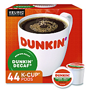 Dunkin Donuts K-Cup Pods, Dunkin Donuts Decaf, 44/Box (24306977)