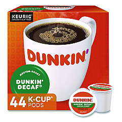 Dunkin Donuts K-Cup Pods, Dunkin Donuts Decaf, 44/Box (24306977)