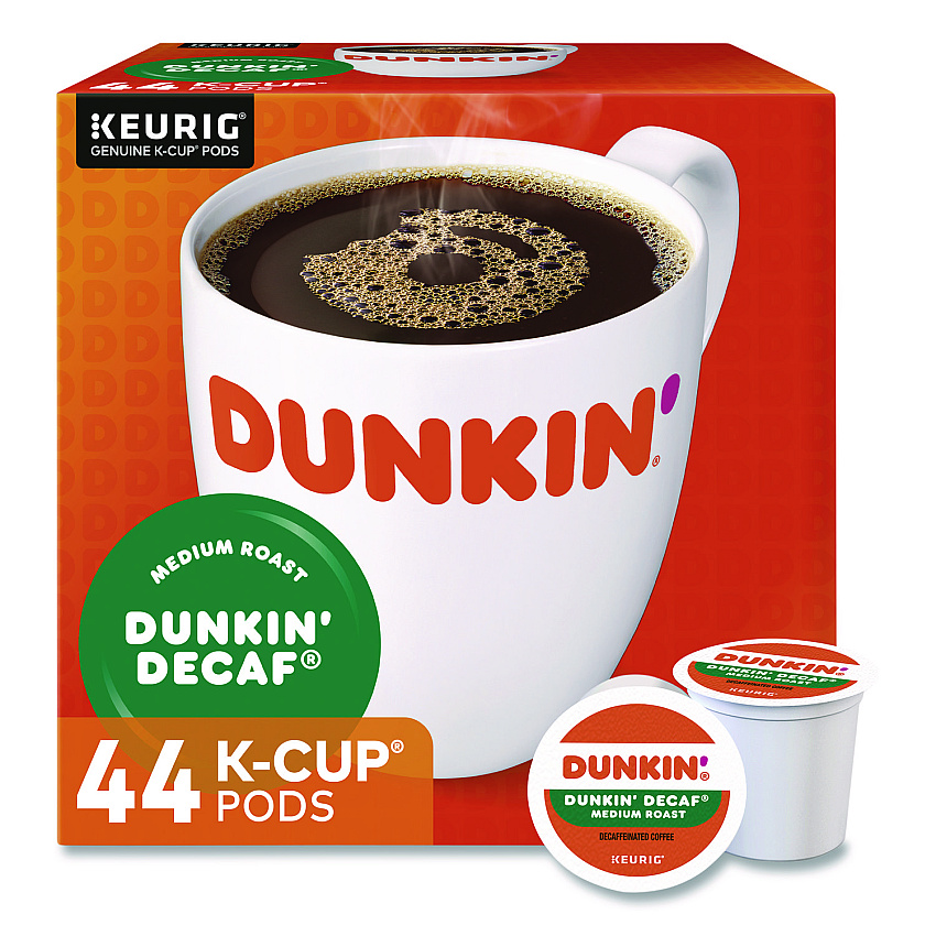 Dunkin Donuts K-Cup Pods, Dunkin Donuts Decaf, 44/Box (24306977)