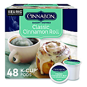 Cinnabon Classic Cinnamon Roll Coffee K-Cups, 0.33 oz, 48/Box (24297522)