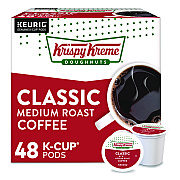 Krispy Kreme Doughnuts Classic Coffee K-Cups, Medium Roast, 0.33 oz, 48/Box (24306975)