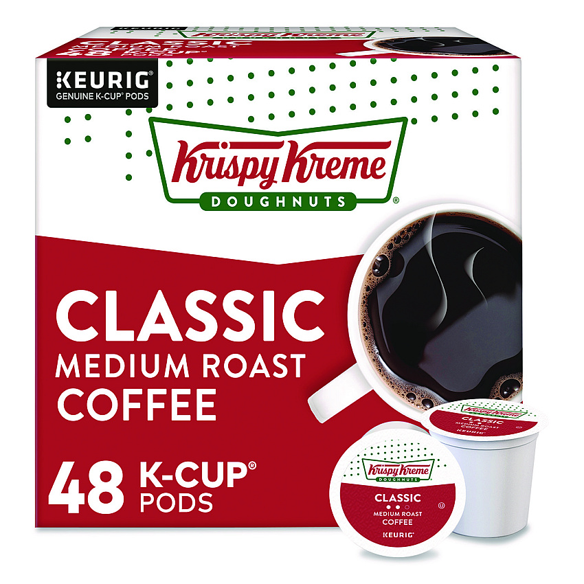 Krispy Kreme Doughnuts Classic Coffee K-Cups, Medium Roast, 0.33 oz, 48/Box (24306975)