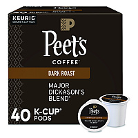Peet's Coffee Major Dickason's Blend K-Cups, 0.44 oz, 40/Box (24306979)