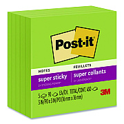 Post-it Notes Super Sticky Super Sticky Pads in Energy Boost Collection Colors, 3 x 3, Limeade, 90 Sheets/Pad, 5 Pads/Pack (70005174100)