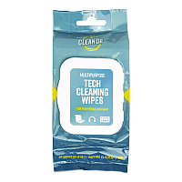 Digital Innovations ScreenDr Device and Screen Cleaning Wipes, 6.88" x 3.9", Unscented, White/Gray, 20/Pack (32566)