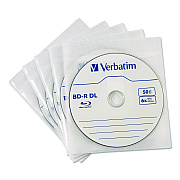 Verbatim CD/DVD Sleeves, White, 50/Pack (71125)