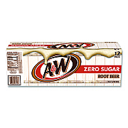 A&W Zero Sugar Root Beer, Vanilla, 12 oz Can, 24/Carton (1564416)