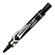 Avery MARKS A LOT Large Desk-Style Permanent Marker with Metal Pocket Clip, Broad Bullet Tip, Black (24878EA)