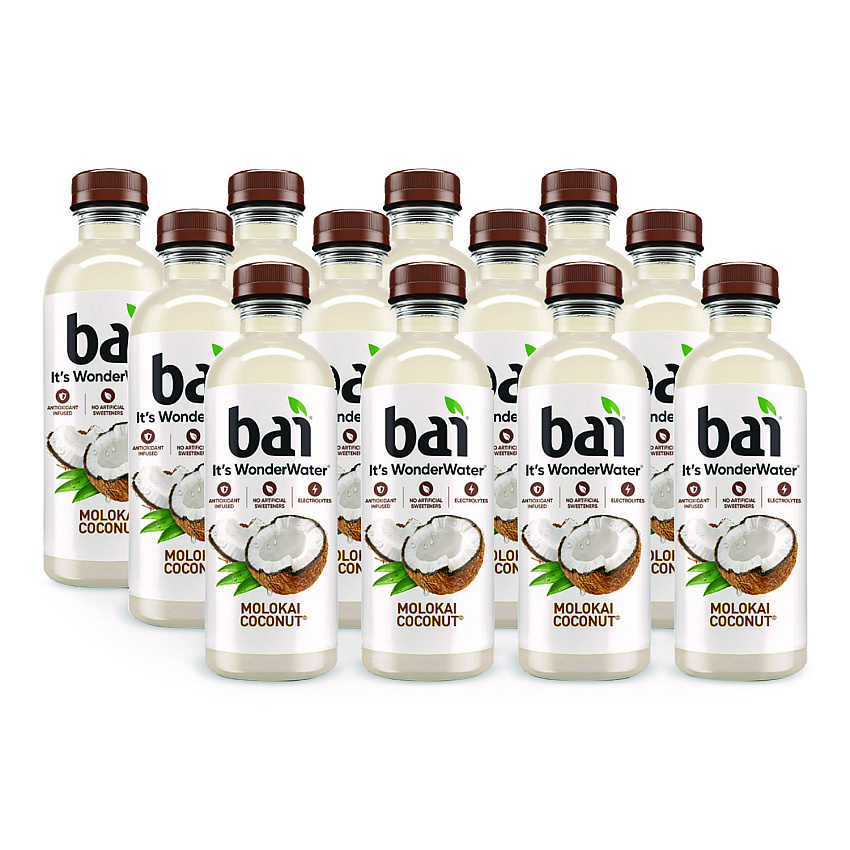 Bai Antioxidant Infused Beverage, Cocofusions Molokai Coconut, 18 oz Bottle, 12/Carton (2712519)