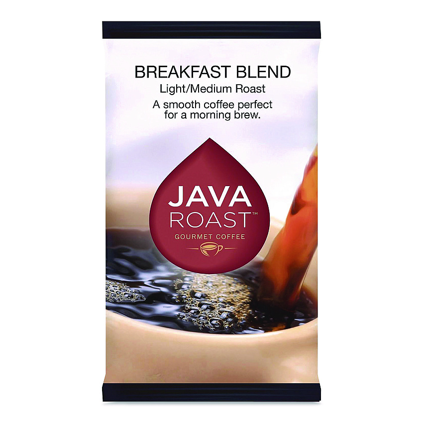 Java Roast Gourmet Coffee Ground Coffee, Breakfast Blend, 1.75 oz Packet, 42/Carton (1606967)