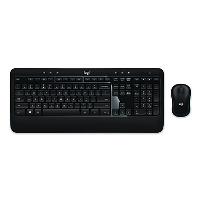 Logitech Advanced Wireless Mouse and Keyboard Combo, 2.4 GHz Frequency, 33 ft Wireless Range, Black (24383953)