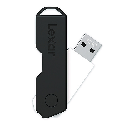 Lexar Twist Turn2 USB 2.0 Flash Drive, 128 GB, Black (24388081)