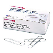 Officemate Premium Jumbo Paper Clips, Jumbo, Smooth, Silver, 100/Box, 10 Boxes/Pack (816206)