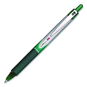 Pilot VBall RT Liquid Ink Rollerball Pen, Retractable, Fine 0.7 mm, Green Ink, Green/White Barrel (26209EA)