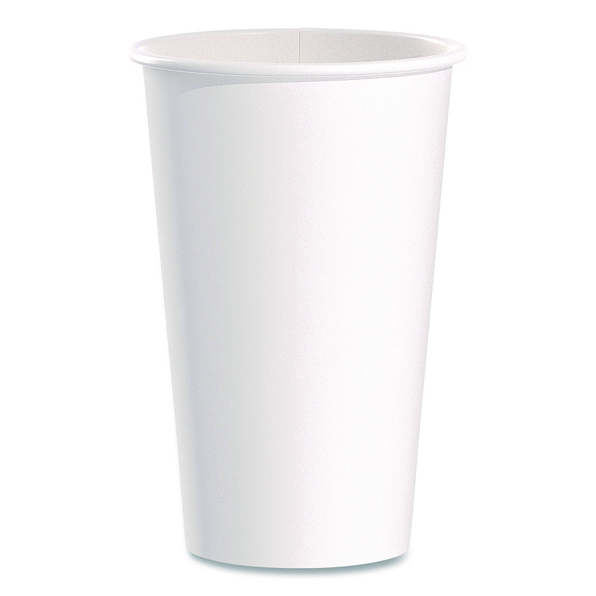 Solo Paper Hot Cups, 16 oz, White, 50/Pack (316WPK)