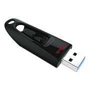 Sandisk Ultra USB 3.0 Type A Flash Drive, 128 GB, Black (1568885)