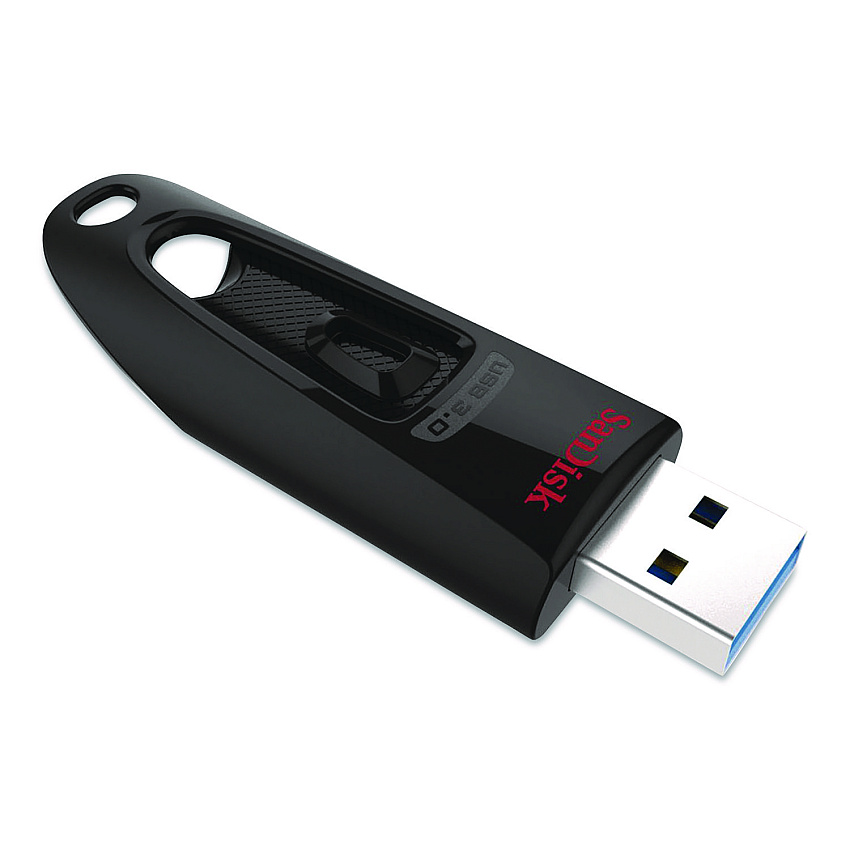 Sandisk Ultra USB 3.0 Type A Flash Drive, 128 GB, Black (1568885)