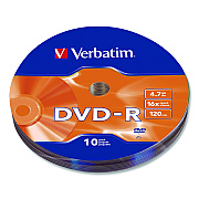 Verbatim DVD-R Recordable Disc, 4.7 GB, 16x, Wrap, Silver, 10/Pack (97901)