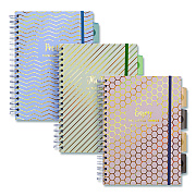PUKKA PAD B5 Size Project Book, 5-Subject, Medium/College Rule, Assorted Haze Cover Colors, (100) 9.8 x 6.9 Sheets, 3/Pack (9975ASTHZE)