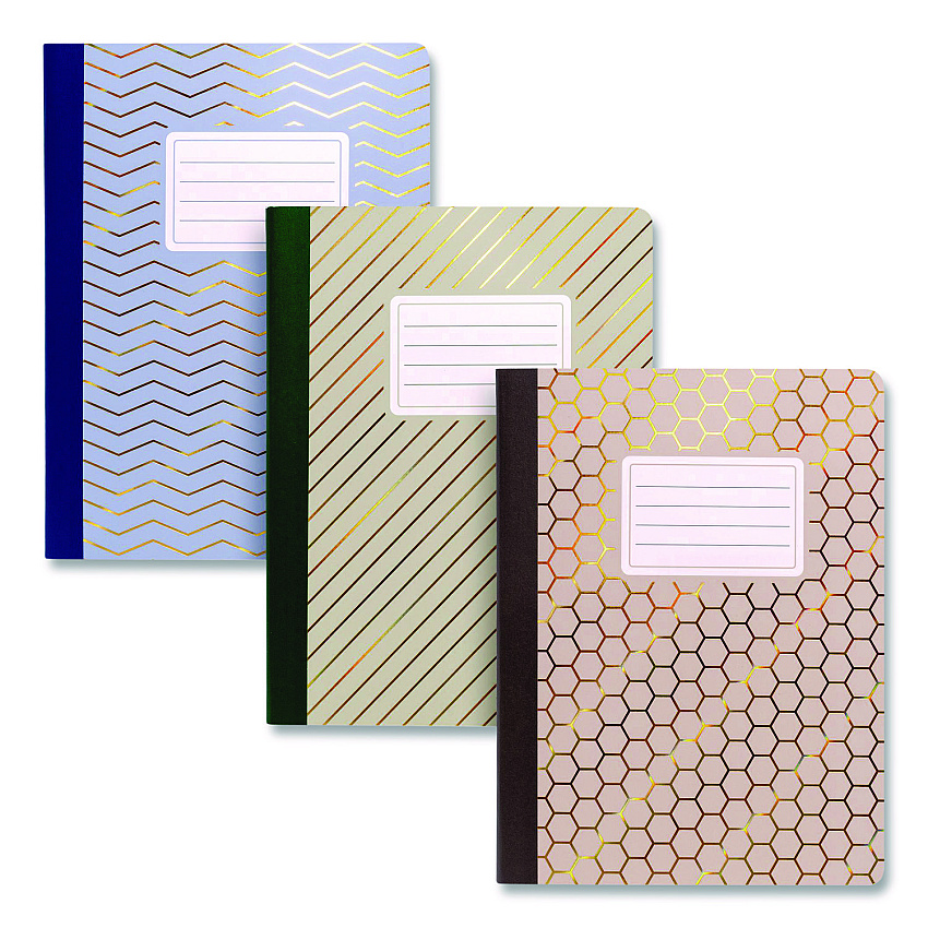 PUKKA PAD Composition Book, Medium/College Rule, Assorted Haze Cover Colors, (70) 9.8 x 6.9 Sheets, 3/Pack (9976ASTHZE)