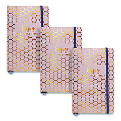 PUKKA PAD Journal, 1-Subject, Medium/College Rule, Taupe Haze/Gold Cover, (96) 8.3 x 5.8 Sheets, 3/Pack (9977TEHZE)