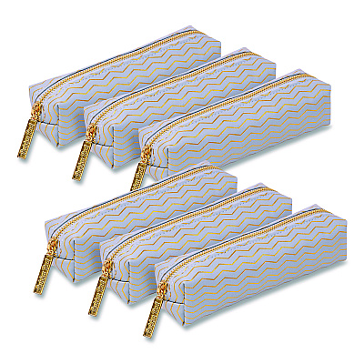 PUKKA PAD Pencil Case, 8.07 x 2.36 x 2.55, Blue, 6/Pack (9981BEHZE)