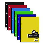 BAZIC Wireless Notebooks, 1-Subject, Medium/College Rule, Randomly Assorted Cover Color, (80) 10.5 x 7.5 Sheets (581)