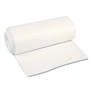 Boardwalk High-Density Can Liners, 45 gal, 12 mic, 40 x 48, Natural, Perforated Roll, 250/Carton (404812N)