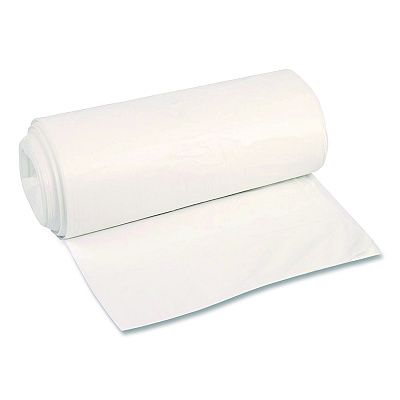 Boardwalk High-Density Can Liners, 45 gal, 22 mic, 40 x 48, Natural, Perforated Roll, 150/Carton (404822N)
