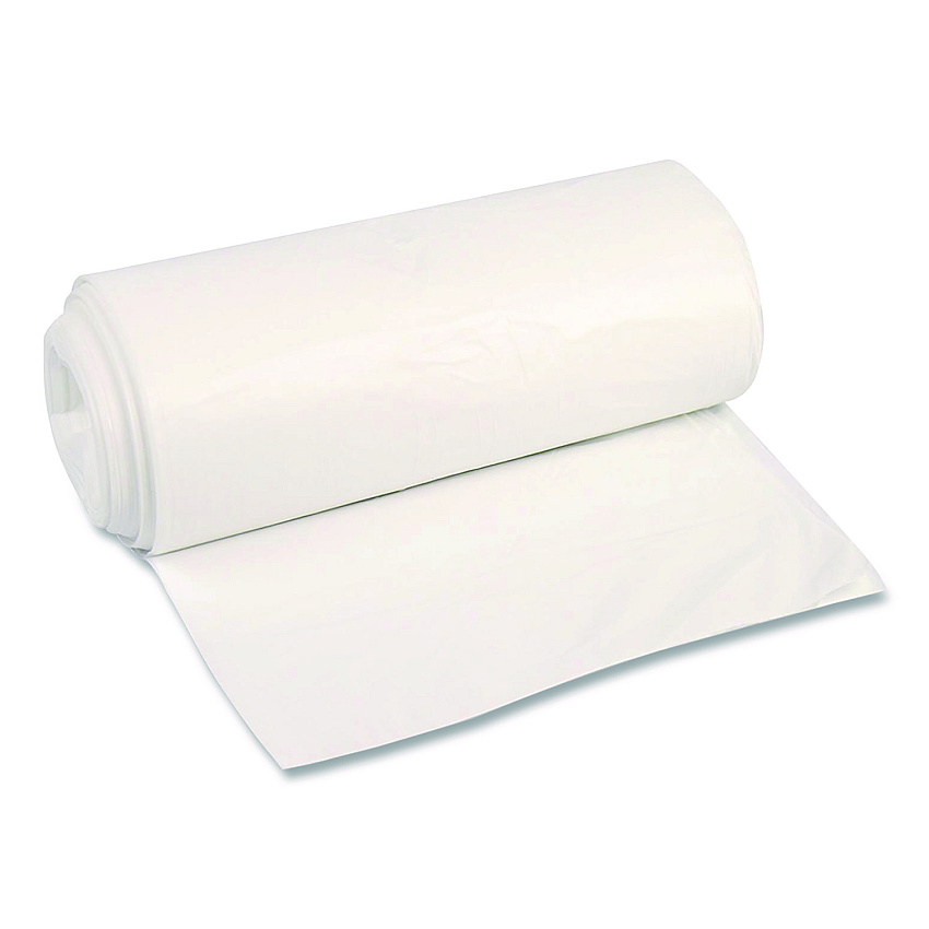 Boardwalk High-Density Can Liners, 56 gal, 16 mic, 43 x 48, Natural, Perforated Roll, 200/Carton (434816R)