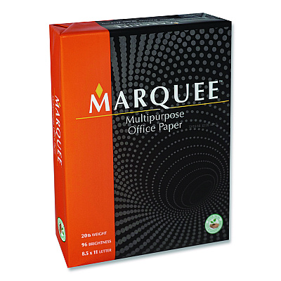 Marquee Multipurpose Office Paper, 96 Bright, 20 lb Bond Weight, 8.5 x 11, White, 500 Sheets/Ream, 10 Reams/Carton, 40 Cartons/Pallet (MARQE811WPLT)