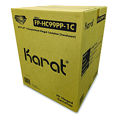 Karat Polypropylene Plastic Hinged Container, 9.35 x 9.22 x 3.17, Clear, Plastic, 50/Pack, 4 Packs/Carton (FPHC99PP1C)