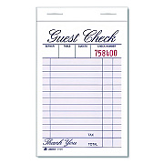 Adams One-Part Guest Check Pad, One-Part (No Copies), 3.35 x 4.94, 100 Forms/Pad, 12 Pads/Pack (210012)