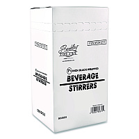 Berkley Square Wrapped Polypropylene Stirrers, 7.75", Black, 500/Box (BEP89378)