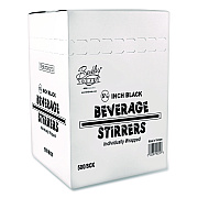 Berkley Square Wrapped Polypropylene Stirrers, 5.5", Black, 500/Box (BEP90209)