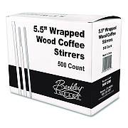 Berkley Square Wrapped Wood Stirrers, 5.5", 500/Box (BEP90211)