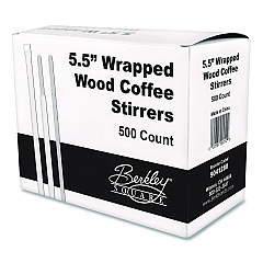 Berkley Square Wrapped Wood Stirrers, 5.5", 500/Box (BEP90211)