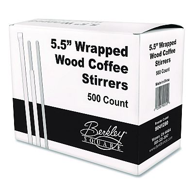 Berkley Square Wrapped Wood Stirrers, 5.5", 500/Box (BEP90211)