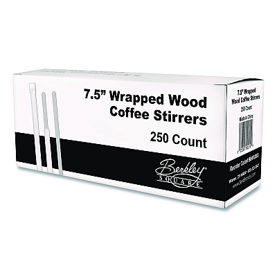 Berkley Square Wrapped Wood Stirrers, 7.5", 250/Box (BEP90213)