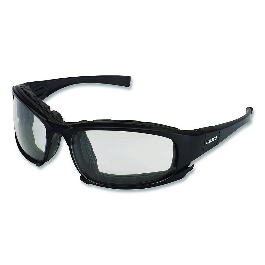 KleenGuard V50 Calico Safety Eyewear with Head Strap, KleenVision Anti-Fog Coating, Black Nylon Frame, Clear Polycarbonate Lens (25672EA)